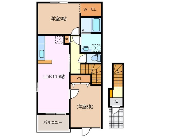 益生駅 徒歩10分 2階の物件間取画像